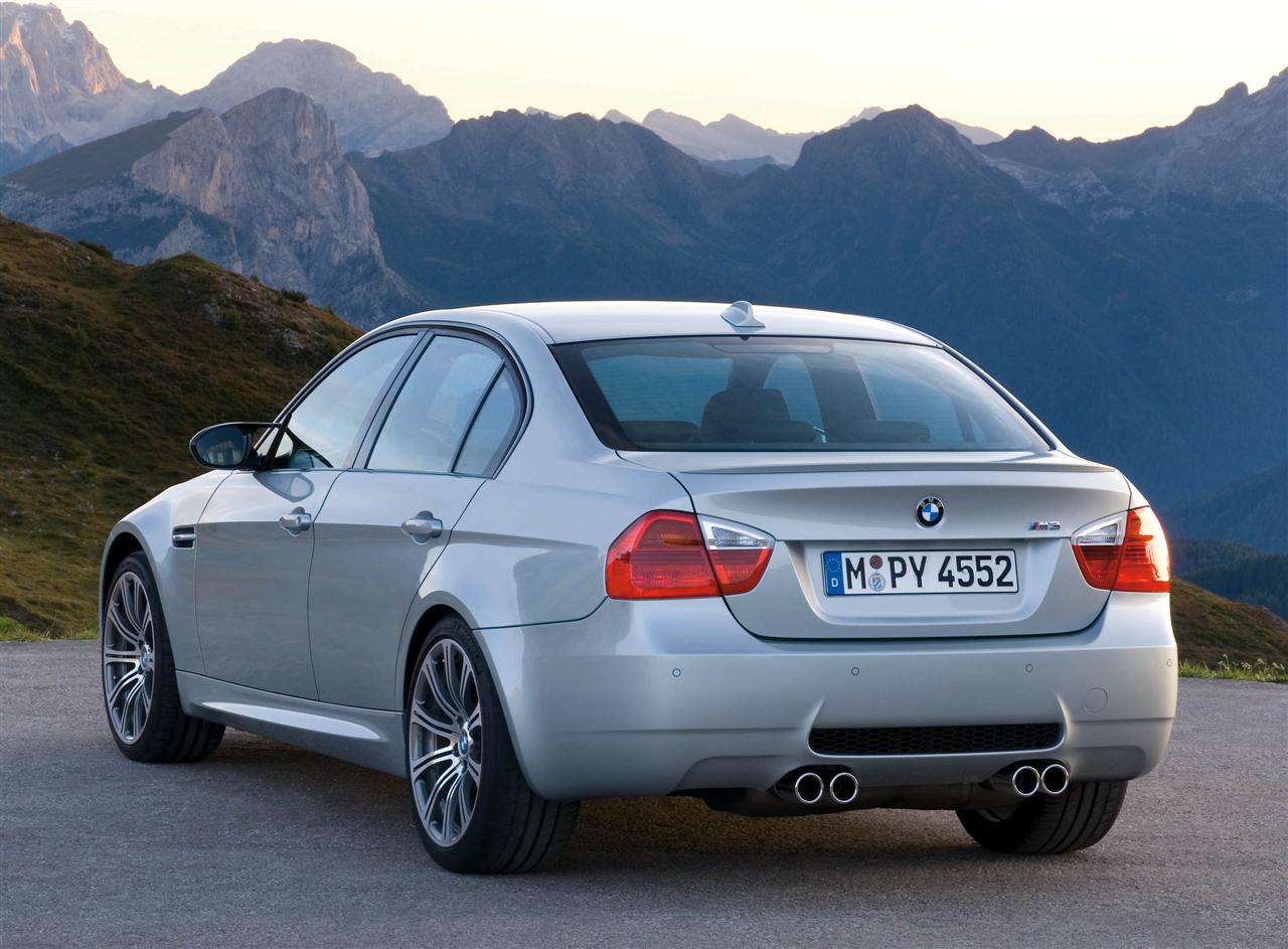Rear view of an E9X BMW M3 highlighting the quad exhaust tips and wide rear track