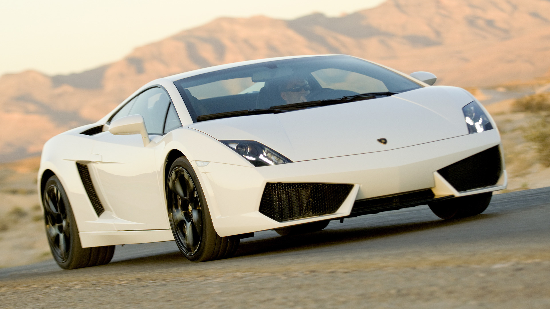 3/4 front shot of a facelift Gallardo LP560-4 showing the sharper, more angular bumper and intake geometry